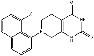 7-(8-CHLORONAPHTHALEN-1-YL)-2-MERCAPTO-5,6,7,8-TETRAHYDROPYRIDO[3,4-D]PYRIMIDIN-4-OL 结构式